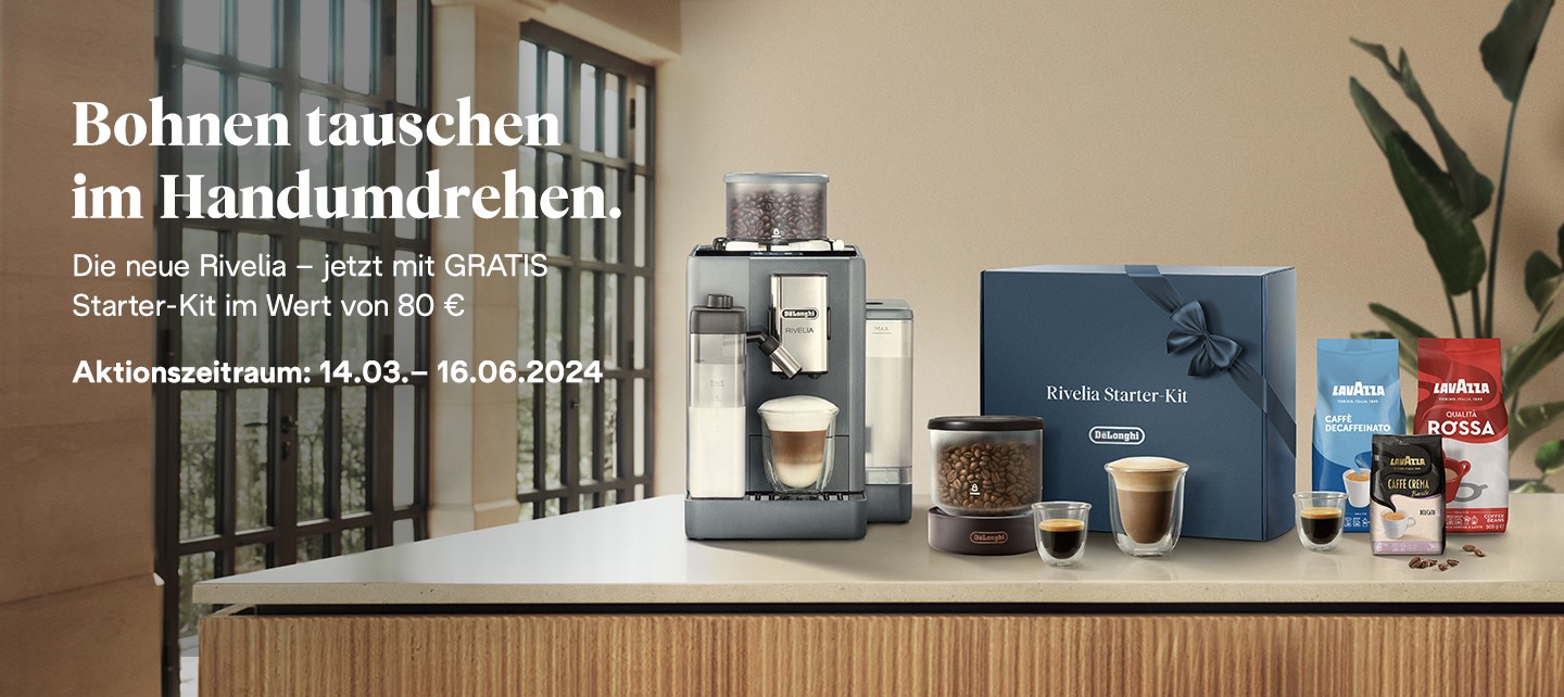 Header der Delonghi-Rivelia-Aktion